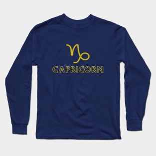 Astrology Capricorn Sign Symbol Gold Long Sleeve T-Shirt